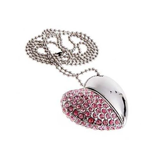 16G USB key 2.0 Memory heart type with Crystal Pendant Necklace Stick Flash Drive Gift Pink
16G USB key 2.0 Memory heart type with Crystal Pendant Necklace Stick Flash Drive Gift Pink