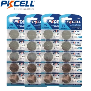 20PCS/4card PKCELL 3v button cell battery CR2430 CR2430 DL2430 ECR1620 5011LC KCR2430 L20 lithium Batteries for meters
20PCS/4card PKCELL 3v button cell battery CR2430 CR2430 DL2430 ECR1620 5011LC KCR2430 L20 lithium Batteries for meters