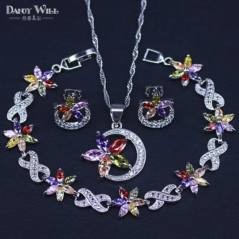 925 Sterling Silver Jewelry Multicolor Stones Cubic Zirconia Costume Jewelry Sets For Women Earrings/Pendant/Necklace/Bracelet
925 Sterling Silver Jewelry Multicolor Stones Cubic Zirconia Costume Jewelry Sets For Women Earrings/Pendant/Necklace/Bracelet