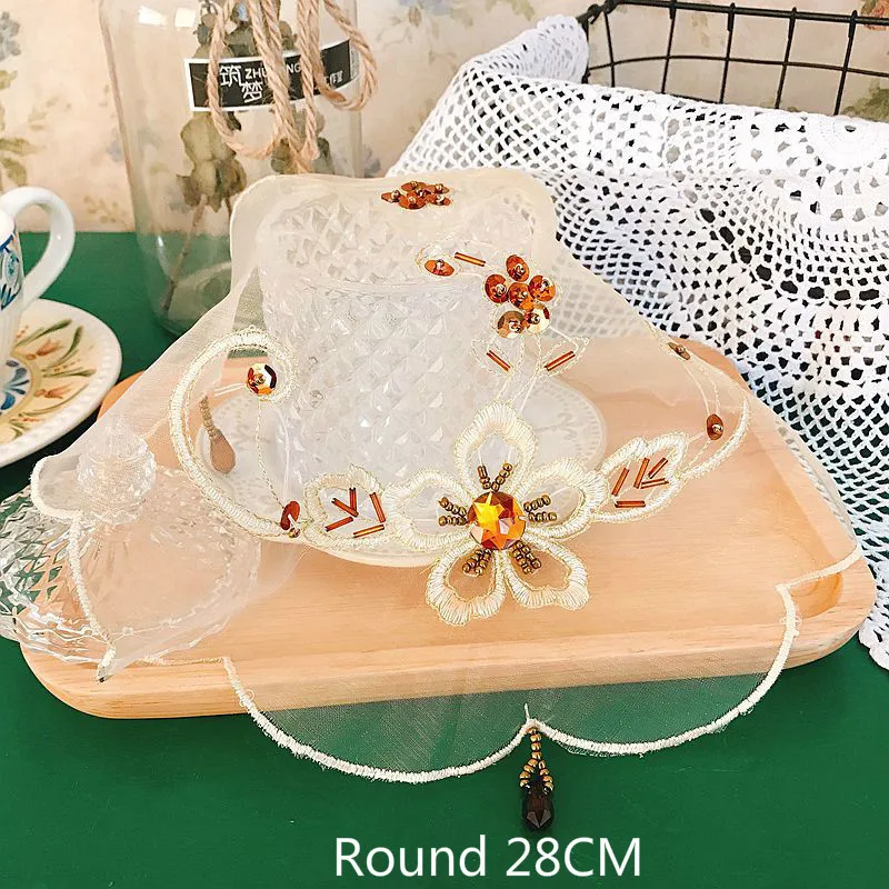 New Organza Lace Table Napkins Sequin Tassel Placemat Coffee Coaster Set Cup Mug Cover For Home Kitchen Dining Wedding Decor
New Organza Lace Table Napkins Sequin Tassel Placemat Coffee Coaster Set Cup Mug Cover For Home Kitchen Dining Wedding Decor