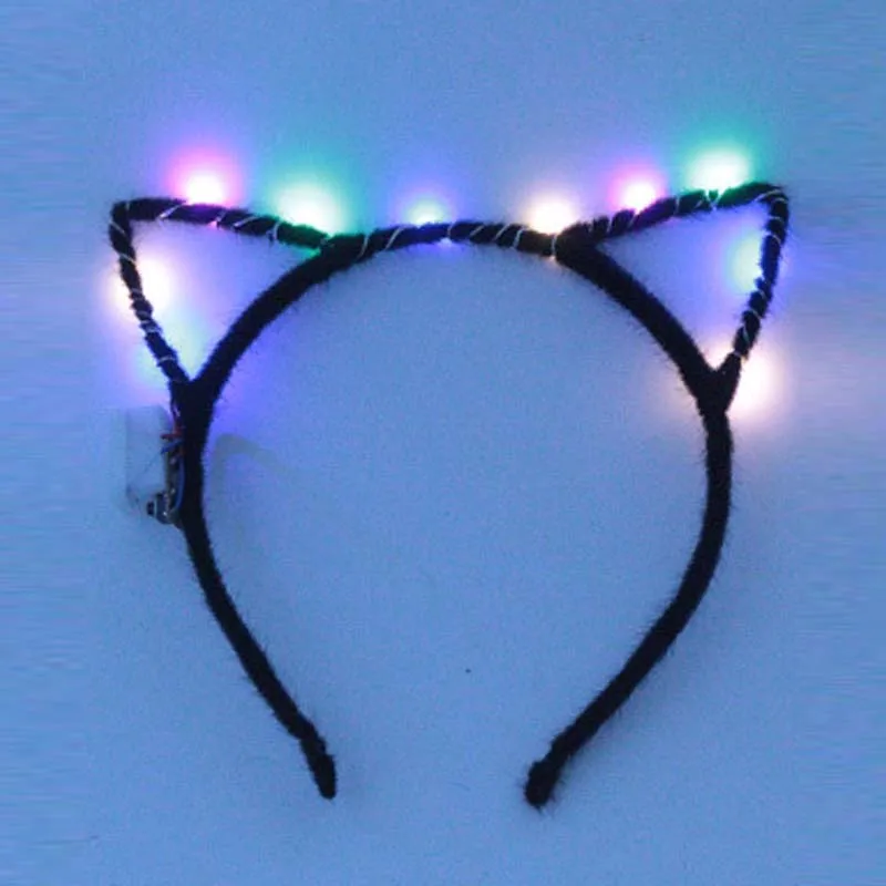Women Girls LED Flashing Cute Pointed Cat Ears Hair Hoop Glowing String Lights Plush Cloth Wrapped Headband Party Cosplay
Women Girls LED Flashing Cute Pointed Cat Ears Hair Hoop Glowing String Lights Plush Cloth Wrapped Headband Party Cosplay