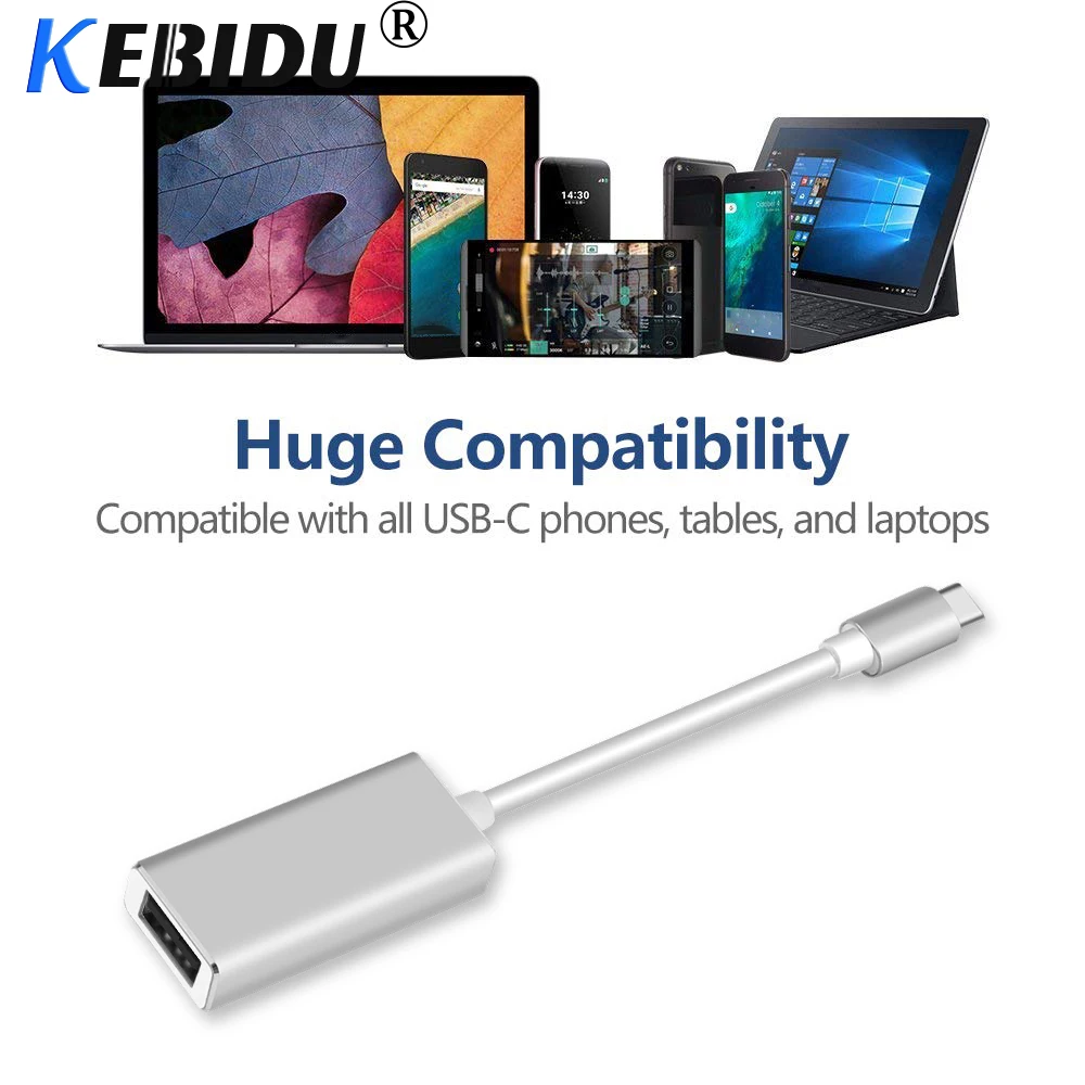 KEBIDU Type C To DisplayPort Adapter USB 3.1 DP Male Female Converter Support 4K UHD 1080P For Macbook Pro | Электроника