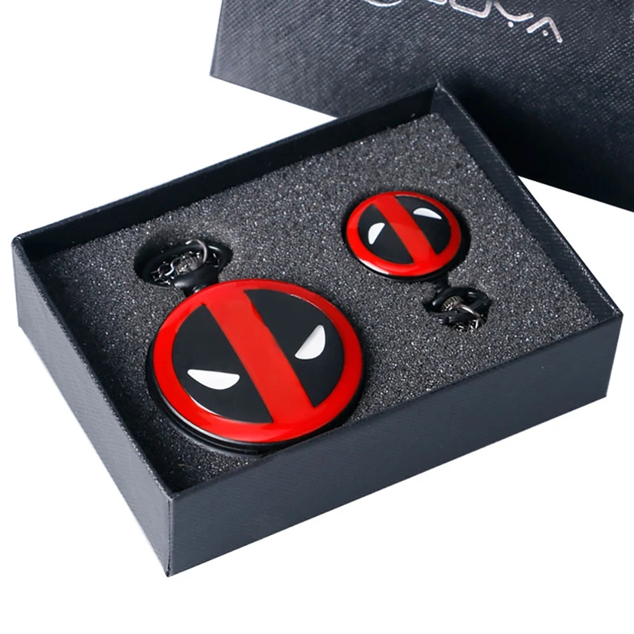 Vintage Pocket Watch Quartz American Comic Badass Deadpool Theme Fob Watches Women Necklace Chain Clock Pendant Christmas Gifts
Vintage Pocket Watch Quartz American Comic Badass Deadpool Theme Fob Watches Women Necklace Chain Clock Pendant Christmas Gifts