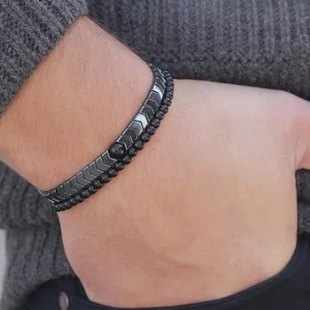 NEWELRY Fashion Men charm Hematite Bracelets Simple handmade Bead Bracelet Punk Hiphop Cool Men Jewelry gift Pulseira Masculina
NEWELRY Fashion Men charm Hematite Bracelets Simple handmade Bead Bracelet Punk Hiphop Cool Men Jewelry gift Pulseira Masculina