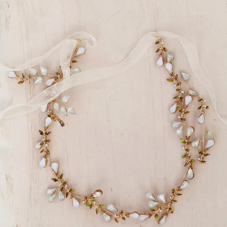 Baroque Hand wired Women Jewelry Bridal Headband Tiara Gold Opal Crystal Leaf Headpiece Crown Wedding Hair Accessories
Baroque Hand wired Women Jewelry Bridal Headband Tiara Gold Opal Crystal Leaf Headpiece Crown Wedding Hair Accessories