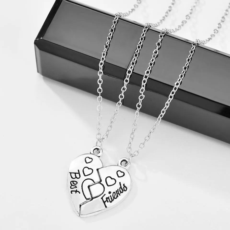 Cute Best Friends Heart Pendant Necklace For Women Two Detachable Necklaces Friendship Forever Choker Silver Chain
Cute Best Friends Heart Pendant Necklace For Women Two Detachable Necklaces Friendship Forever Choker Silver Chain