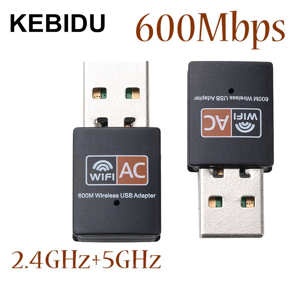 KEBIDU USB WiFi Wireless Adapter 600Mbps Ethernet Network Card AC Dual Band 2.4G / 5.GHZ USB Wifi Dongle wifi Receiver 802.11ac
KEBIDU USB WiFi Wireless Adapter 600Mbps Ethernet Network Card AC Dual Band 2.4G / 5.GHZ USB Wifi Dongle wifi Receiver 802.11ac