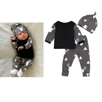 Cute 3pcs/Set Newborn Baby Boy Girls Clothes Soft Fashion Deer Print Autumn T-shirt Pants Hat Suit Baby Spring Autumn Outfits
Cute 3pcs/Set Newborn Baby Boy Girls Clothes Soft Fashion Deer Print Autumn T-shirt Pants Hat Suit Baby Spring Autumn Outfits