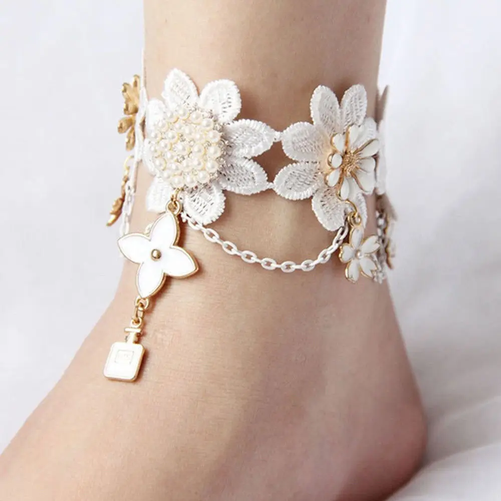 Fashion Lace Flower Ankle Bracelet Foot Chain Beach Sandal Barefoot Anklet Foot Jewelry New
Fashion Lace Flower Ankle Bracelet Foot Chain Beach Sandal Barefoot Anklet Foot Jewelry New