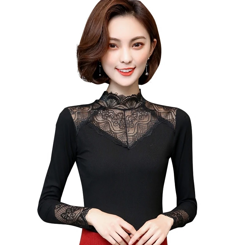 Spring Summer Lace Blouse Women Turtleneck Long Sleeve Hollow Out Tops Casual Elegant Female Blouses Feminina Blusa Plus Size
Spring Summer Lace Blouse Women Turtleneck Long Sleeve Hollow Out Tops Casual Elegant Female Blouses Feminina Blusa Plus Size
