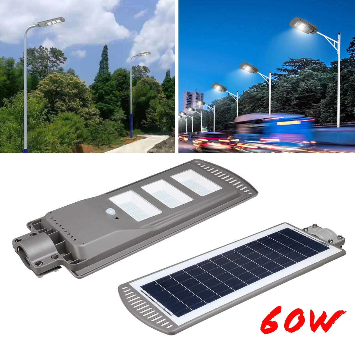 1PC 60W Solar Powered Panel LED Solar Street Light All-in-1 Time Switch Waterproof IP67 Wall Lighting Lamp for Outdoor Garden
1PC 60W Solar Powered Panel LED Solar Street Light All-in-1 Time Switch Waterproof IP67 Wall Lighting Lamp for Outdoor Garden