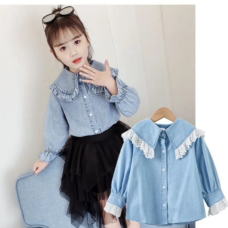 Jeans Baby Girls Blouses Shirts School Denim Blouse Teenage Girl Blue Tops Spring Autumn 2019 Fashion Children Clothing Outwear
Jeans Baby Girls Blouses Shirts School Denim Blouse Teenage Girl Blue Tops Spring Autumn 2019 Fashion Children Clothing Outwear