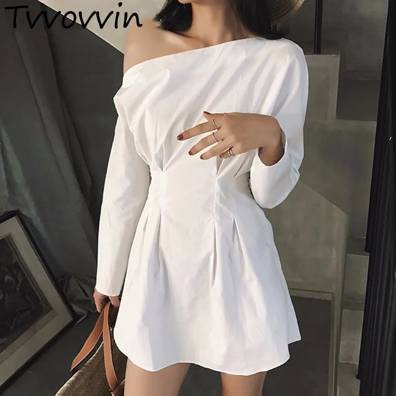 TVVOVVIN Slash Neck Off Shoulder Sexy Shirt Dress Women Puff Sleeve Mini Dresses Female Casual Clothes Korean 2019 Autumn E027
TVVOVVIN Slash Neck Off Shoulder Sexy Shirt Dress Women Puff Sleeve Mini Dresses Female Casual Clothes Korean 2019 Autumn E027