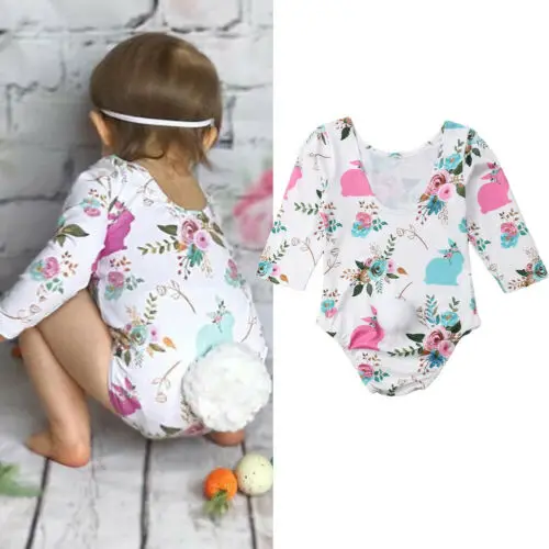 Easter Newborn Infant Baby Girl Rompers Cute Bunny Pom Pom Long Sleeve Flower Jumpsuit Playsuit For Baby Girl Easter Costumes
Easter Newborn Infant Baby Girl Rompers Cute Bunny Pom Pom Long Sleeve Flower Jumpsuit Playsuit For Baby Girl Easter Costumes