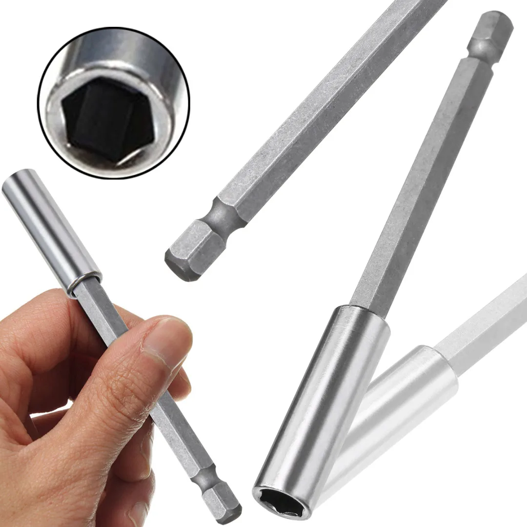 1/4'' Magnetic Extension Hex Shank Drill Bit Holder 60/75/100/150mm Handle Screwdriver Tip Hand Tool Socket 
1/4'' Magnetic Extension Hex Shank Drill Bit Holder 60/75/100/150mm Handle Screwdriver Tip Hand Tool Socket