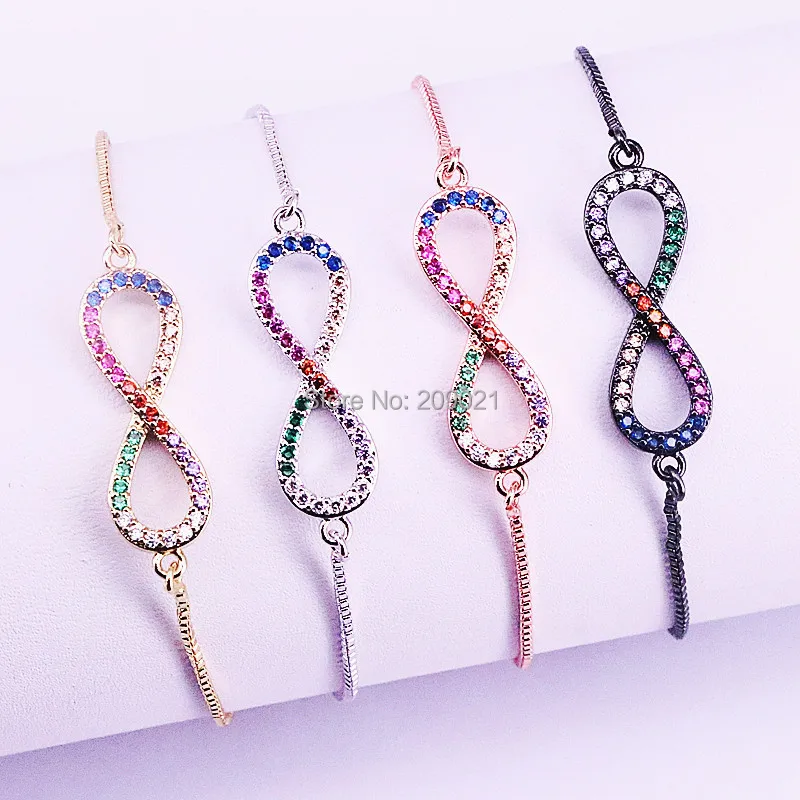 10Pcs New Fashion Women Bracelet Mix Color Micro Pave Rainbow CZ Cubic Zirconia 8 Shape Charm Bracelets Jewelry
10Pcs New Fashion Women Bracelet Mix Color Micro Pave Rainbow CZ Cubic Zirconia 8 Shape Charm Bracelets Jewelry