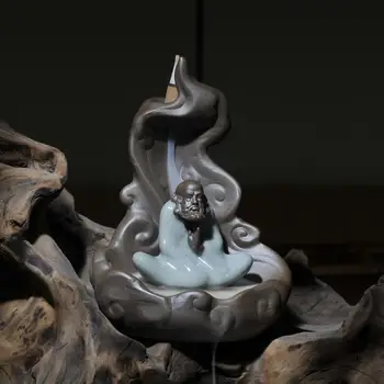 Old Monk Ceramic Blackflow Incense Burner Smoke Waterfall Incense Holder Censer Incense Stand Teahouse Incense Crafts Home Decor
Old Monk Ceramic Blackflow Incense Burner Smoke Waterfall Incense Holder Censer Incense Stand Teahouse Incense Crafts Home Decor
