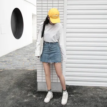 Korean Style For Women Denim Skirt High Waist Streetwear 2019 Spring Female Summer Sexy Jupe A-line Mini Solid Black Jeans Skirt
Korean Style For Women Denim Skirt High Waist Streetwear 2019 Spring Female Summer Sexy Jupe A-line Mini Solid Black Jeans Skirt