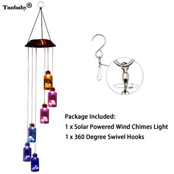 Solar Wind Chimes LED Light 6Leds Multicolor Star and Moon Hanging decoration Waterproof Window/ Party/ Night Garden
Solar Wind Chimes LED Light 6Leds Multicolor Star and Moon Hanging decoration Waterproof Window/ Party/ Night Garden