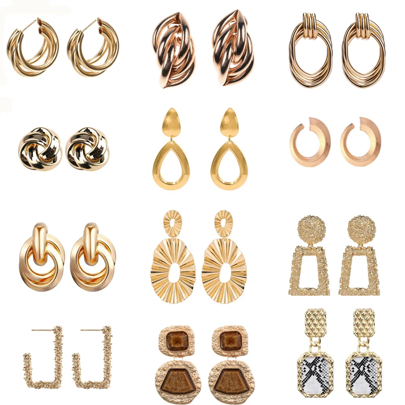 Large 21 Design Metal Vintage Water Drop Earrings for Women ZA Gold Silver Color Statement Earrings Modern Fashion Jewelry Gift
Large 21 Design Metal Vintage Water Drop Earrings for Women ZA Gold Silver Color Statement Earrings Modern Fashion Jewelry Gift