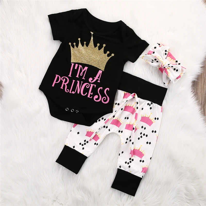 CANIS 2019 New Infant Baby Girls Crown Tops Bodysuits Pants Leggings Headband 3pcs Cute Clothing Baby Girl Outfits Set
CANIS 2019 New Infant Baby Girls Crown Tops Bodysuits Pants Leggings Headband 3pcs Cute Clothing Baby Girl Outfits Set