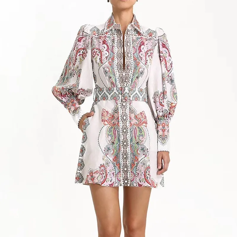 YaLee New Fashion 2019 Summer Autumn Shirt Type Lapel Embroidery Single Breasted Belt Long Sleeve Printed Loose Dress Women U388
YaLee New Fashion 2019 Summer Autumn Shirt Type Lapel Embroidery Single Breasted Belt Long Sleeve Printed Loose Dress Women U388
