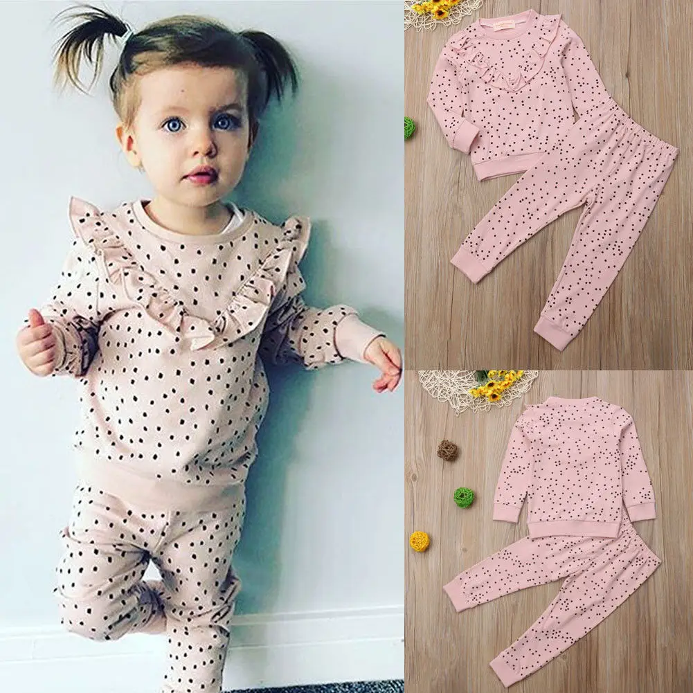 Brand 2019 New Autumn Casual Children Sets Polka Dot Pink T-Shirt+ Full Pants Girls Clothing Sets Kids Suit For 1-6 Years
Brand 2019 New Autumn Casual Children Sets Polka Dot Pink T-Shirt+ Full Pants Girls Clothing Sets Kids Suit For 1-6 Years