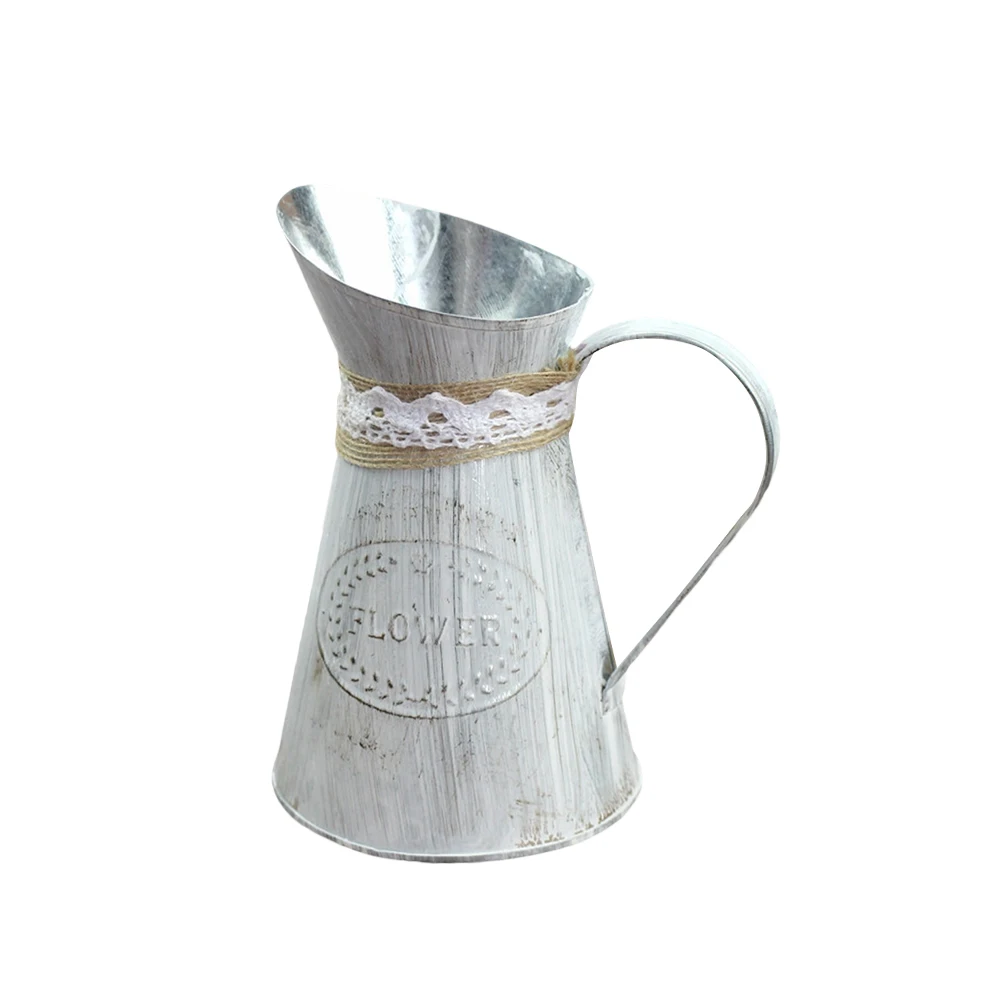 Vintage Watering Cans Shabby Elegant Iron Chic Flower Pitcher Jug Flower Vase for Garden Balcony Coffee Shop Decoration
Vintage Watering Cans Shabby Elegant Iron Chic Flower Pitcher Jug Flower Vase for Garden Balcony Coffee Shop Decoration