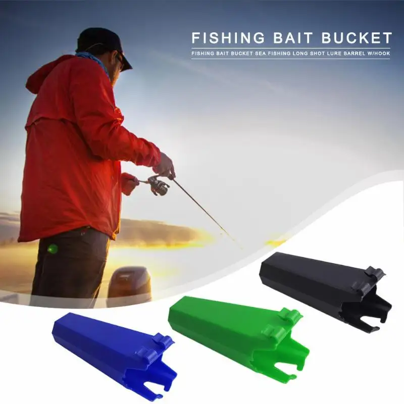 Fishing Bait Bucket Throwing Bait Sea Fishing Long Shot Lure Barrel w/Hook