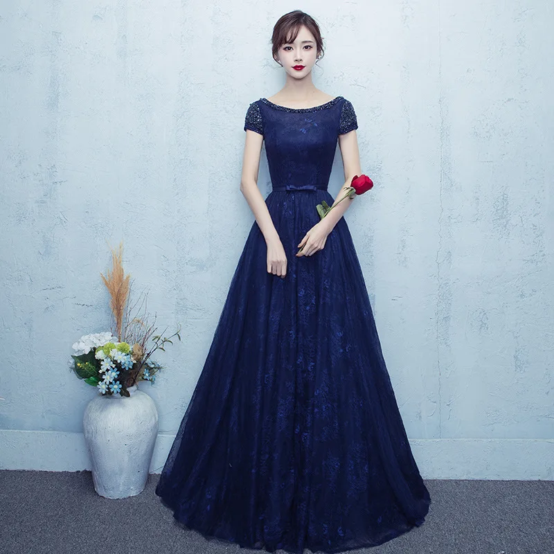Fashion Sheer Neck Pleats Womens Dresses Vintage Tulle Navy Blue Bodycon Formal Long Evening Party Dresses Vestidos
Fashion Sheer Neck Pleats Womens Dresses Vintage Tulle Navy Blue Bodycon Formal Long Evening Party Dresses Vestidos