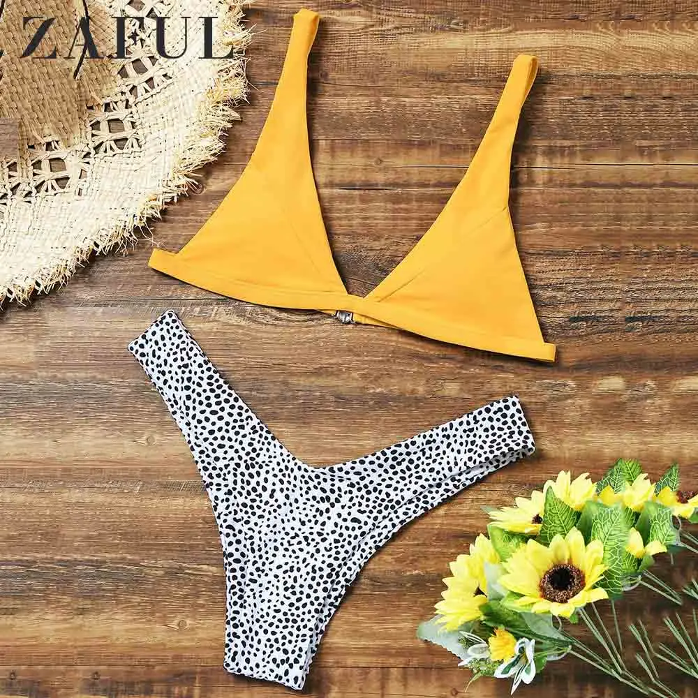 ZAFUL High Cut Leopard Bikini Set Wire Free Elastic Straps Padded Bra Swim Suit Pull UP Beach Sexy Swimwear 2019 Mini Swim Sets
ZAFUL High Cut Leopard Bikini Set Wire Free Elastic Straps Padded Bra Swim Suit Pull UP Beach Sexy Swimwear 2019 Mini Swim Sets