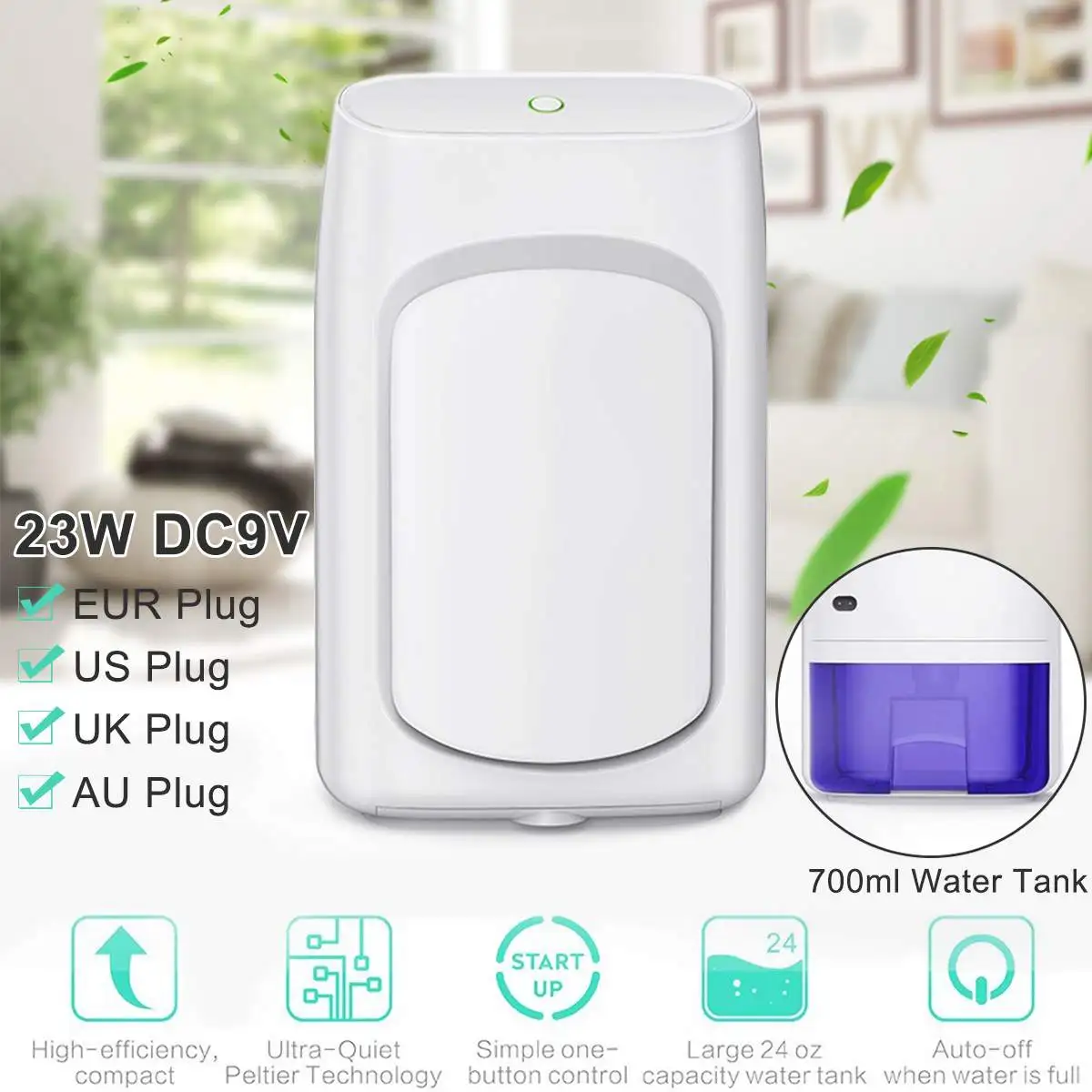 700ml Mini Electric Smart Dehumidifier Dry Air Moisture Remover Purifier Auto Shut-off Car Mini Air Dryer Electric Cooling
700ml Mini Electric Smart Dehumidifier Dry Air Moisture Remover Purifier Auto Shut-off Car Mini Air Dryer Electric Cooling
