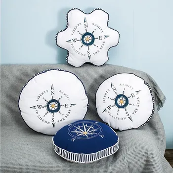 Home accessories Mediterranean style embroidery pillow compass anchor pillow children's room sofa round cushion
Home accessories Mediterranean style embroidery pillow compass anchor pillow children's room sofa round cushion