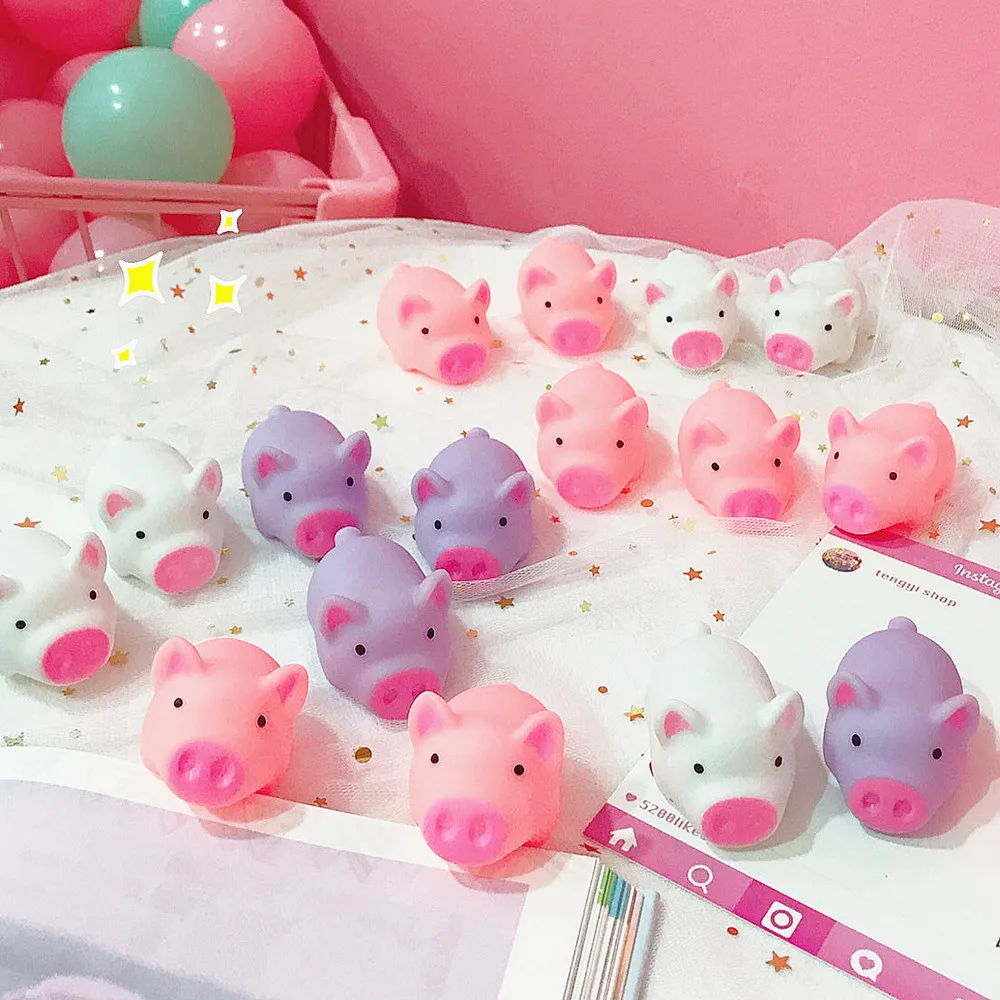 Фото 1 шт. Squeeze Pig медленно поднимающаяся мягкая игрушка Mochi Squishy Kawaii животное Piggy Anti-strss
