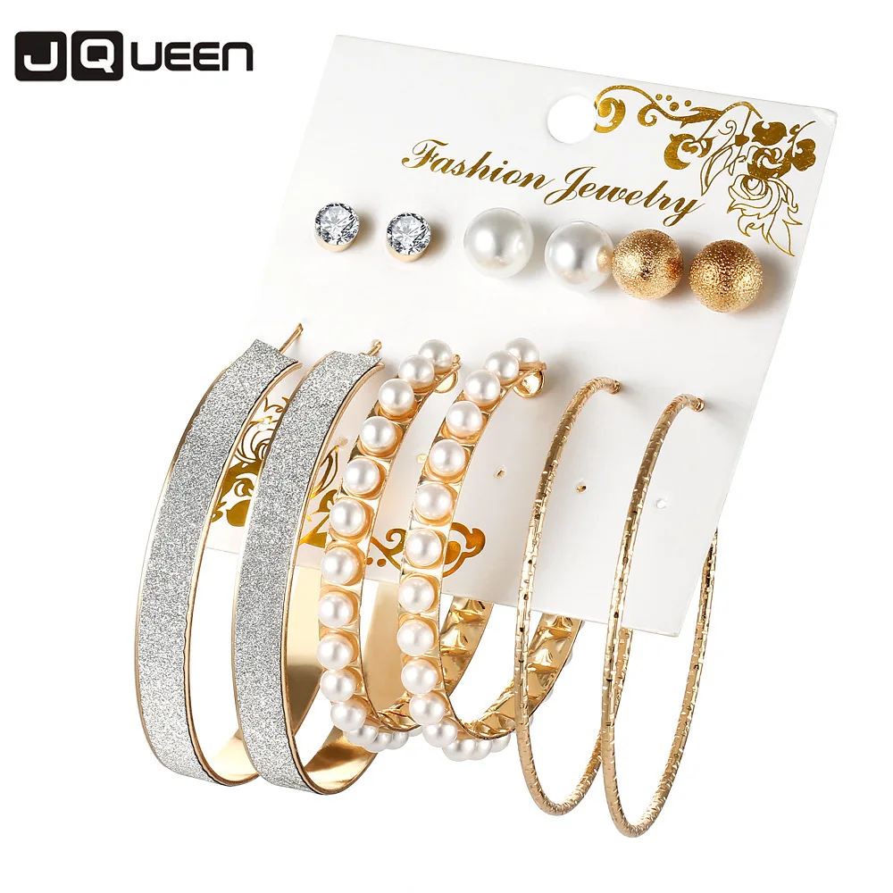 2018 Big 6 Pair/Set Gold Silver Color Circle Earrings Set for Women Imitation Pearl Round Ear Jewelry For Female Party Banquet
2018 Big 6 Pair/Set Gold Silver Color Circle Earrings Set for Women Imitation Pearl Round Ear Jewelry For Female Party Banquet