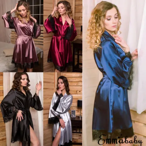 New Sexy Lingerie Robe Women's Silk Satin Robe Bride Dress Wedding Kimono Bathrobe Sleepwear Nightwear Robe Dress
New Sexy Lingerie Robe Women's Silk Satin Robe Bride Dress Wedding Kimono Bathrobe Sleepwear Nightwear Robe Dress