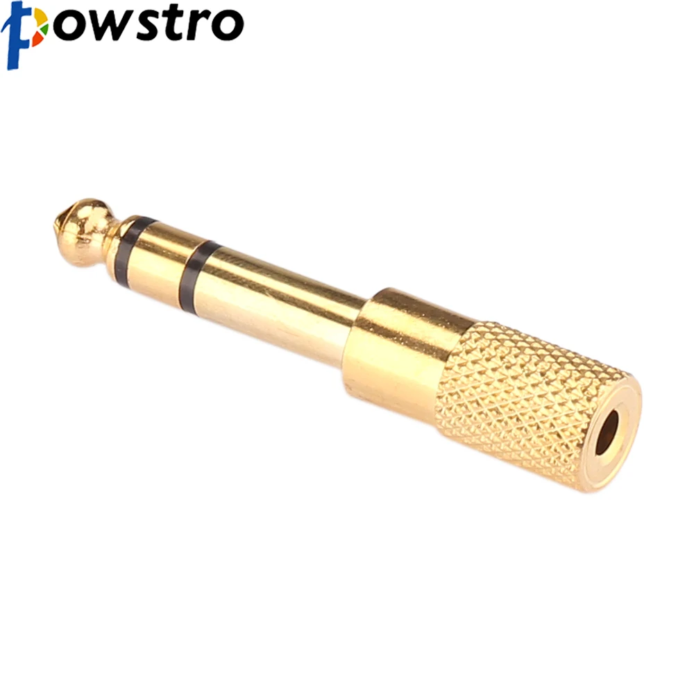 Powstro Mini Portable Audio jack converter adapter stereo jack 6.35mm male to 3.5mm Female Golden color Dropship available
Powstro Mini Portable Audio jack converter adapter stereo jack 6.35mm male to 3.5mm Female Golden color Dropship available