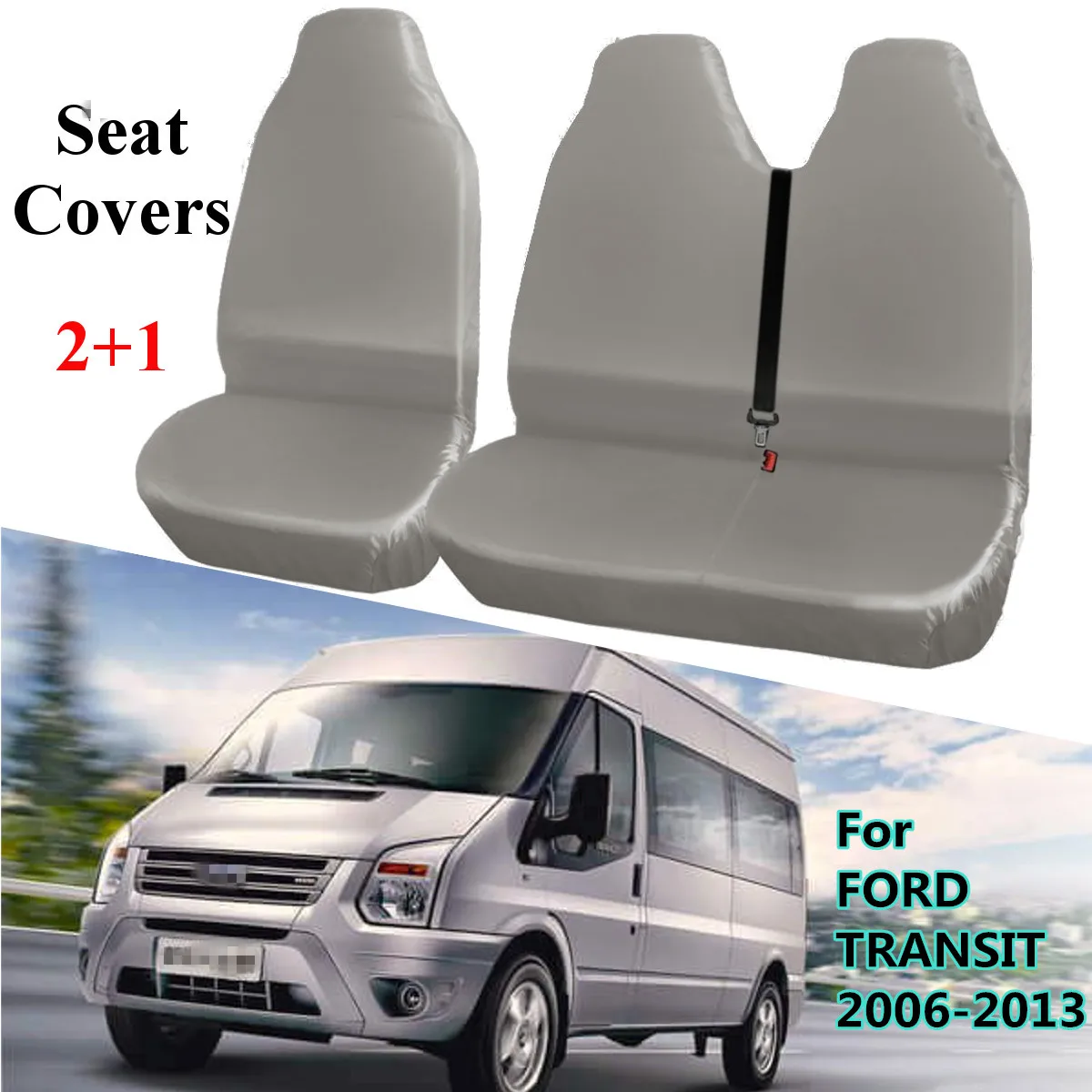 2 + 1 серые водонепроницаемые чехлы для сидений FORD TRANSIT 2006-2013 | Автомобили и
