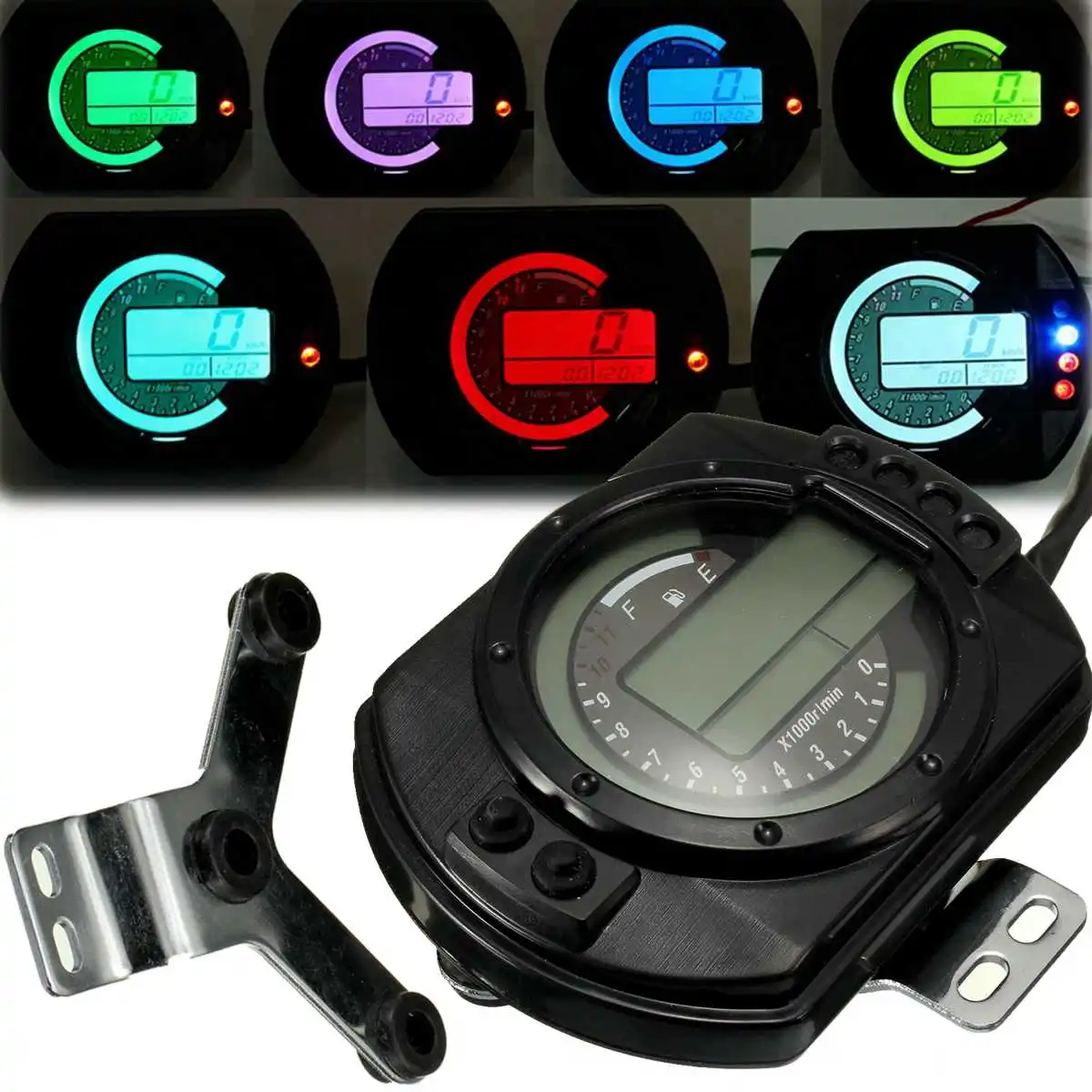 Motorcycle KMH LCD Digital Odometer Speedometer Tachometer Instrument With 7 Colors Background Fits for all style motorcycle
Motorcycle KMH LCD Digital Odometer Speedometer Tachometer Instrument With 7 Colors Background Fits for all style motorcycle