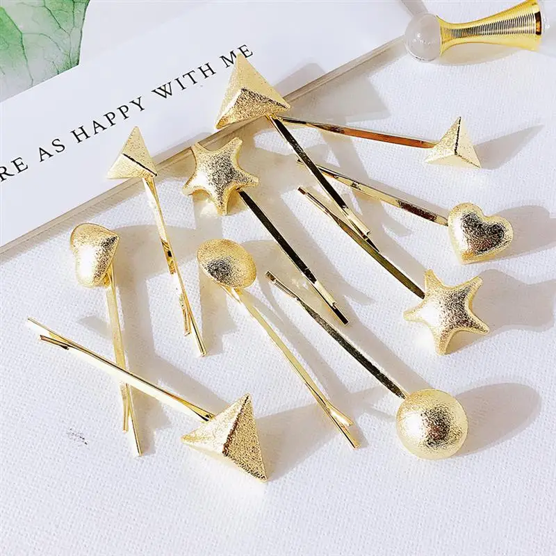 5Pcs Bobby Pins Chic Heart Pentagram Shape Alloy Hair Barrettes Hair Clip Headwear Hair Pin for Girls Women
5Pcs Bobby Pins Chic Heart Pentagram Shape Alloy Hair Barrettes Hair Clip Headwear Hair Pin for Girls Women