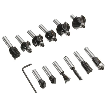 12pcs 8mm Strong Router Bit Multifunctional Tungsten Carbide Black Router Bit Set Professional Woodworking Cutter Rotary Tool
12pcs 8mm Strong Router Bit Multifunctional Tungsten Carbide Black Router Bit Set Professional Woodworking Cutter Rotary Tool