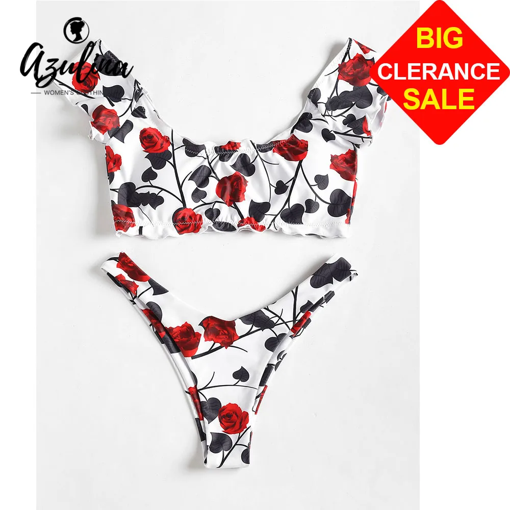 Clearance ZAFUL Sexy Thong High Leg Bikini Set Scoop Floral Print Swimsuit Strapless Swimwear Women Bikinis Biquini
Clearance ZAFUL Sexy Thong High Leg Bikini Set Scoop Floral Print Swimsuit Strapless Swimwear Women Bikinis Biquini