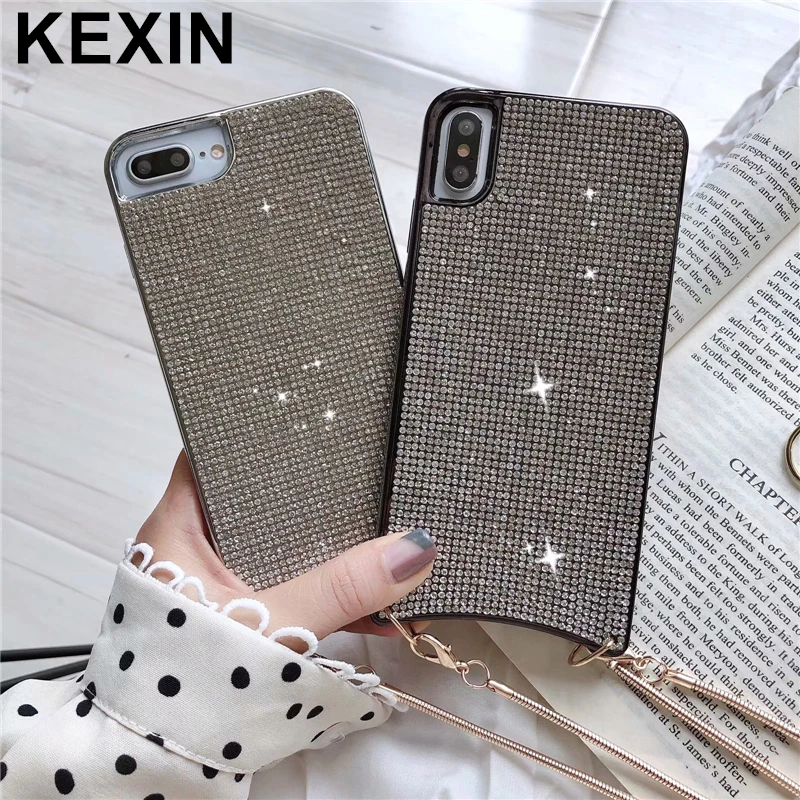 KEXIN Luxury Glitter Cover Phone Case For iPhone XR XS MAX X Case Plating Frame For Apple iPhone 8 7 6S Plus Case With Chain
KEXIN Luxury Glitter Cover Phone Case For iPhone XR XS MAX X Case Plating Frame For Apple iPhone 8 7 6S Plus Case With Chain