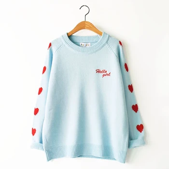 Japanese Preppy Style Mori Girl Embroidery Heart Sleeves Knitted Sweater Pullover Tops
Japanese Preppy Style Mori Girl Embroidery Heart Sleeves Knitted Sweater Pullover Tops