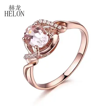 HELON Gift Solid 10K Rose Gold 0.9CT Oval 7x5mm Morganite Ring Pave Natural Diamond Engagement Wedding Fine Jewelry Women's Ring
HELON Gift Solid 10K Rose Gold 0.9CT Oval 7x5mm Morganite Ring Pave Natural Diamond Engagement Wedding Fine Jewelry Women's Ring