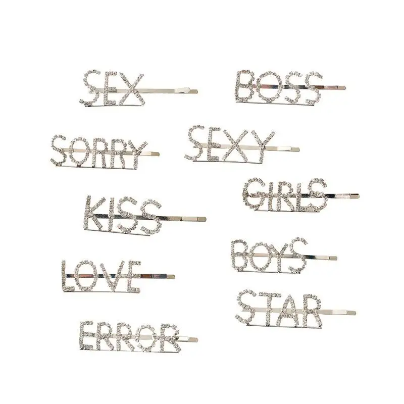 1pc Bling Letter Hairpins Women Girls Headwear Rhinestone Word Clip Barrette Casual Fashion Hair Accessories For Women Girls
1pc Bling Letter Hairpins Women Girls Headwear Rhinestone Word Clip Barrette Casual Fashion Hair Accessories For Women Girls