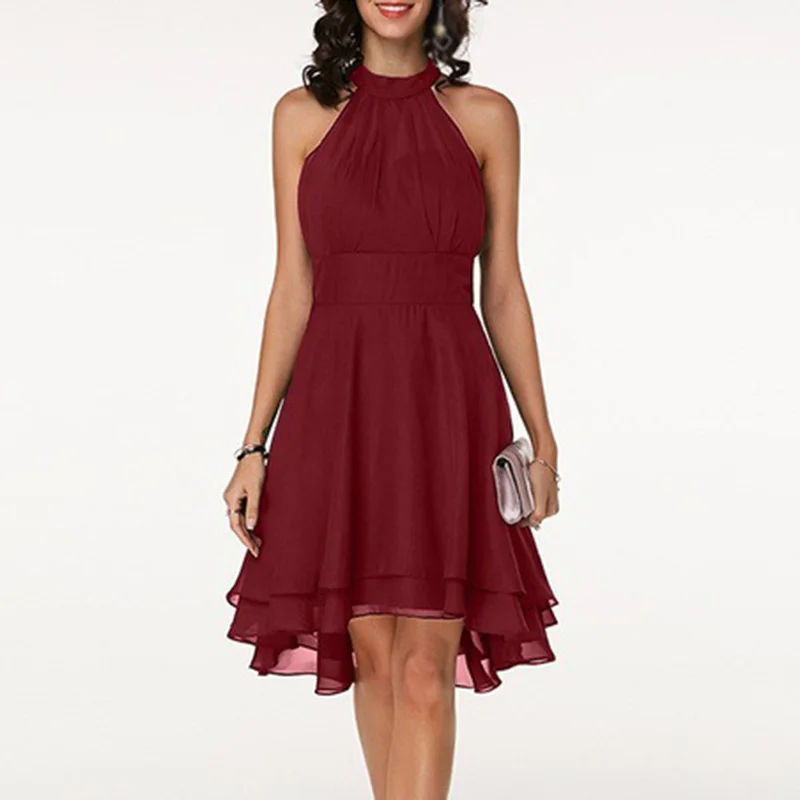 Ladies Halter Neck Solid Color Dress Plus Size solid color off shoulder summer vacation beach Casual Holiday Party women dresses
Ladies Halter Neck Solid Color Dress Plus Size solid color off shoulder summer vacation beach Casual Holiday Party women dresses