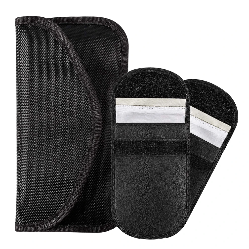 3Pcs Car Key Signal Blocker Cases, Large Faraday Bag Protector for Keyless Fobs Cell Phone and 2Pcs Secure Signal Blocker Pouc
3Pcs Car Key Signal Blocker Cases, Large Faraday Bag Protector for Keyless Fobs Cell Phone and 2Pcs Secure Signal Blocker Pouc