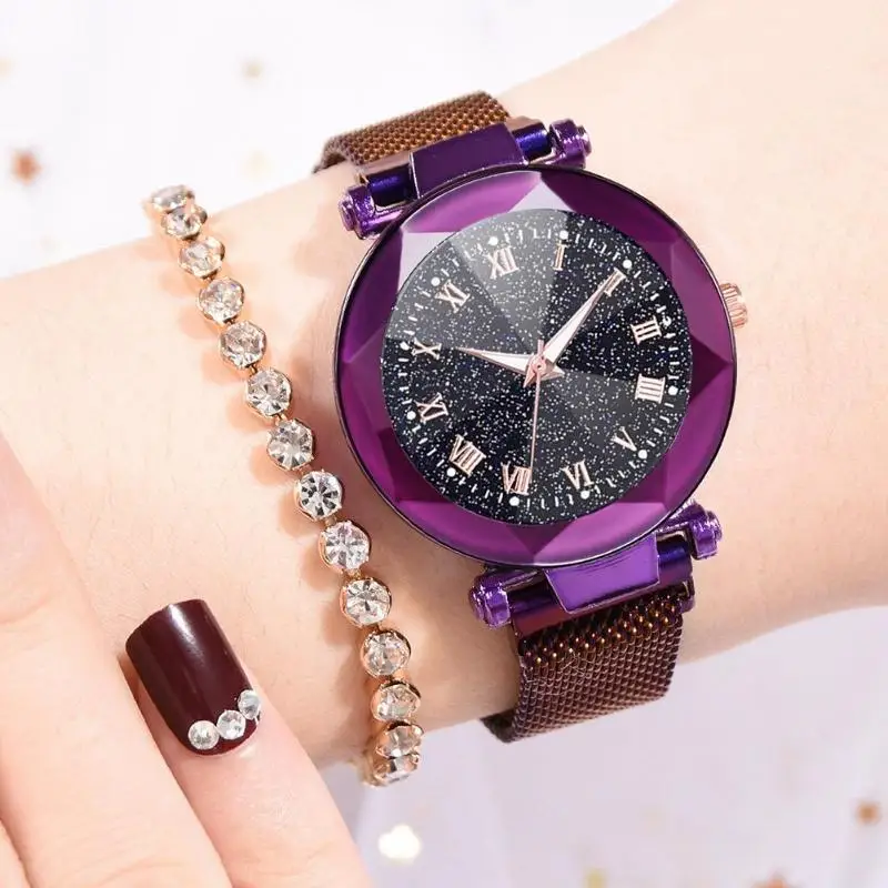 2019 Luxury Crystal Fashion Women Watches Starry Sky Watch Ladies Magnetic Mesh Clock Bracelet Watch Roman Numeral Gift Clock
2019 Luxury Crystal Fashion Women Watches Starry Sky Watch Ladies Magnetic Mesh Clock Bracelet Watch Roman Numeral Gift Clock