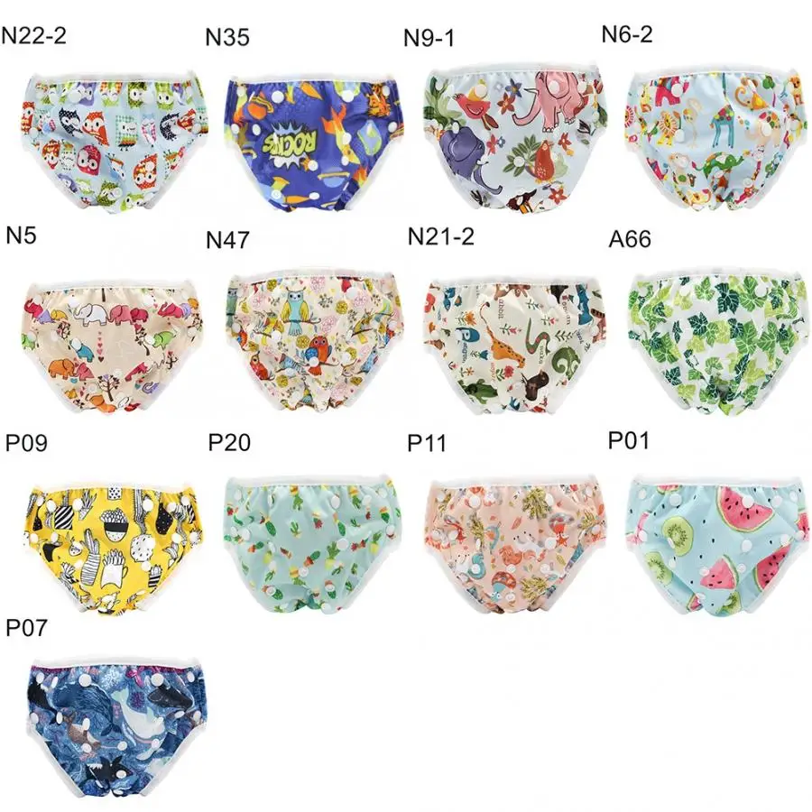 

1-3years Leakproof Swim Diaper Wear Adjustable Reusable Baby Boys Girls Cute Pattern Swimwear Swimming trunks Nappies Shorts